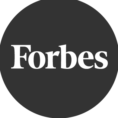 Forbes grey and white logo